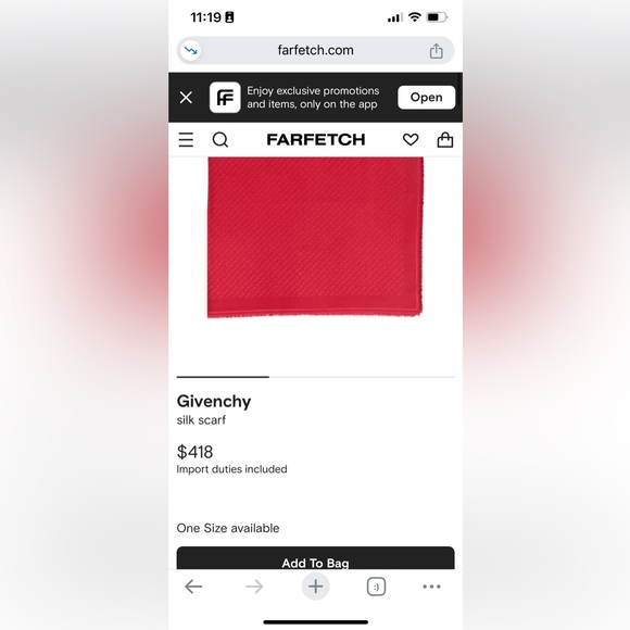 [SOLD] Givenchy Burgundy Maroon 100% Silk Scarf - Picture 8 of 8